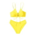 thumbnail image 1 of Siilsaa Women's High Cut String Triangle Bikini Set Swimsuits Sexy Bathing Suits 37 Piece Yellow,XL, 1 of 5