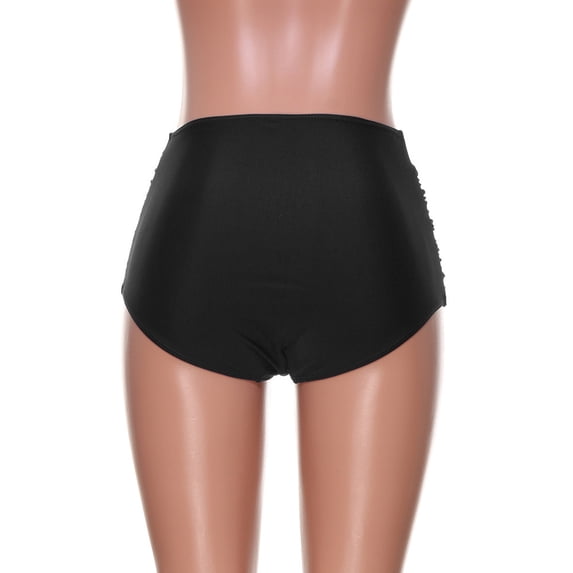 Siilsaa Womens Swim Shorts Women Buttons Running High Waist Bikini Bottoms Swim Briefs Beach Shorts Swim Bikini Bottom Tankini Shorts Swimwear Beach Black,L