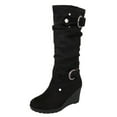thumbnail image 1 of Siilsaa Women's Knee High Pull On Fall Weather Winter Boots Black,5.5, 1 of 5