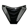 thumbnail image 1 of Siilsaa Women's Low Waist Lace Briefs Solid Color Cotton Crotch Underwear Panties Underwear Women Boy Shorts Black,XL, 1 of 3