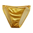 thumbnail image 1 of Siilsaa Women's Low Waist Lace Briefs Solid Color Cotton Crotch Underwear Panties Underwear Women Boy Shorts Yellow,L, 1 of 4
