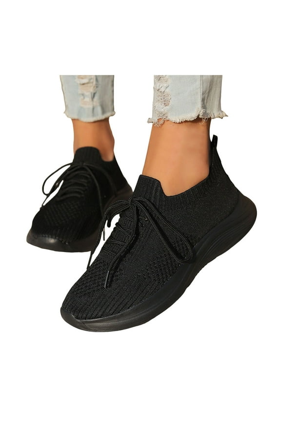 Women's Running Shoes Non Slip Athletic Tennis Walking Blade Type Sneakers Black,9