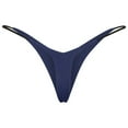 thumbnail image 1 of Siilsaa Women's Sexy Thong Low Rise Double Layer Bikini Briefs Womens Boxers Cotton Navy,L, 1 of 4