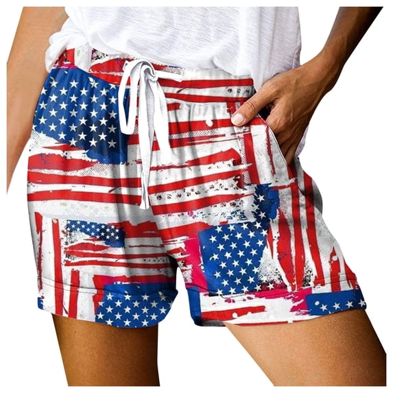 Siilsaa Women's Shorts Women's Summer Shorts Loose-Fit Elastic Waist Cosy Shorts Casual Beach Shorts with Pockets ,L