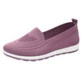 thumbnail image 1 of Siilsaa Women's Slip on Loafer Shoes - Mesh Casual Ballet Flat Nurse Walking Sneakers Knit Round Toe Casual Memory Foam Shoes(Purple,9), 1 of 5