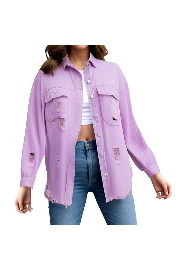 Women's Wool & Pea Coats Crop Button Down Puffer Jacket Winter Quilted Warm Short Jacket Outerwear Light Purple,S