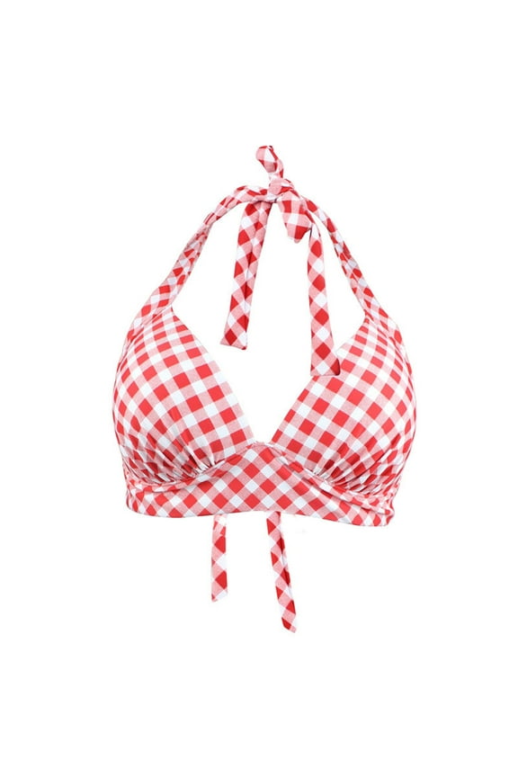 Womens Bikini Top Halter Twist Front Swimsuit Top Padded Swim Bathing Suit Tops Only Red,XXL