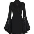 thumbnail image 1 of Siilsaa Womens Blazer Women's Casual Business Open Front Long Sleeve Notch Lapel Office Blazer Jacket Black,XL, 1 of 4