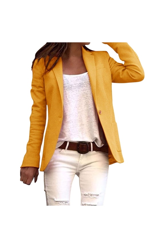 Womens Blazers Dressy Casual Blazer Jackets for Women Work Casual Office Long Sleeve Fashion Dressy Business Outfits Khaki,L