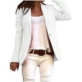 thumbnail image 1 of Siilsaa Womens Blouses Dressy Casual Women's Long Sleeve Formal Notch Lapel Button Down Blazer Pockets Jacket White,S, 1 of 5