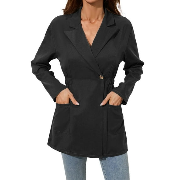 Siilsaa Womens Business Causal Clothing Blazer Jackets for Women Work Casual Office Long Sleeve Fashion Dressy Business Outfits Black,L