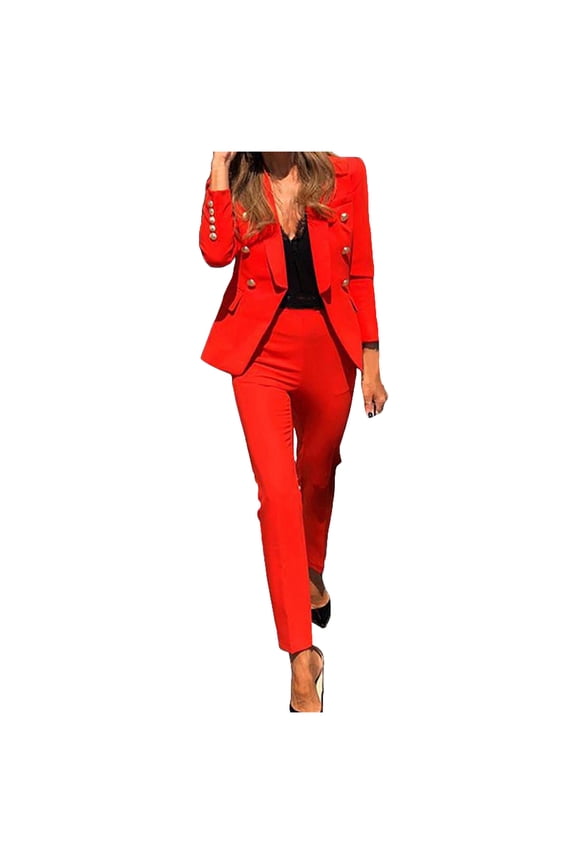 Womens Business Professional Outfits Long Sleeve Classic Draped Open Front Lightweight Blazer Red,2XL
