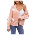 thumbnail image 1 of Siilsaa Womens Cardigans Lightweight Loose Casual Long Sleeved Open Front Breathable Cardigans with Pockets Pink,M, 1 of 5