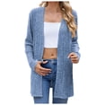 thumbnail image 1 of Siilsaa Womens Cardigans Open Front Button Down Long Sleeve Pockets Knit Cardigan Sweaters Blue,M, 1 of 5