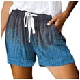 thumbnail image 1 of Siilsaa Womens Casual Shorts Comfy Elastic Waist Drawstring Pocket Shorts Pants Dark Blue,M, 1 of 4
