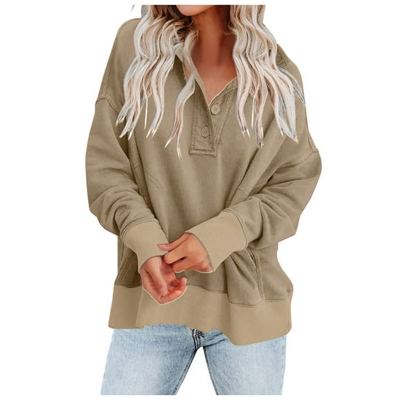 Siilsaa Womens Hoodies Plus Size Oversized Zip Up Hoodie for Women Zipper Hooded Sweatshirt Coat Khaki,M