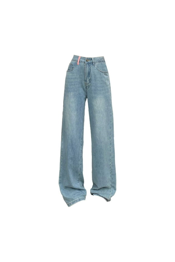 Womens Jeans Women Wide Leg Jeans High Waist Baggy Jeans Loose Boyfriend Jeans Denim Pants Y2K Navy Blue,XL