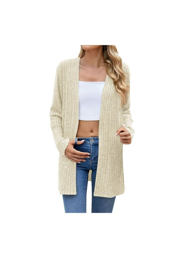 Womens Lightweight Cardigan Lightweight Crewneck Cardigan Sweater Beige,M