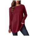 thumbnail image 1 of Siilsaa Womens Oversized Turtleneck Sweaters Long Sleeve Split Hem Jumper Ribbed Knit Pullover Tops 2024 Fall Outfits ,M, 1 of 5