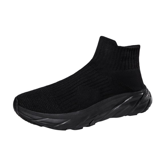 Siilsaa Women's Slip on Loafer Shoes - Mesh Casual Ballet Flat Nurse Walking Sneakers Knit Round Toe Casual Memory Foam Shoes(Black,9.5)