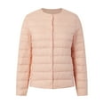 thumbnail image 1 of Siilsaa Womens Puffer Coat Without Hood Buttons Long Sleeve Collarless Lightweight Down Jacket Winter Casual Warm Outwear Pink,2XL, 1 of 4