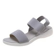 thumbnail image 1 of Siilsaa Womens Sandals Women's Elle Backstrap Casual Platform Open Toe Wedge Sandals Grey,9, 1 of 5