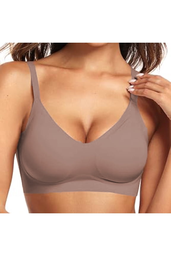 Womens Seamless Bra No Underwire Comfort Push Up Bras Buttery Soft Wireless Bralette Full Coverage Sport Everyday Bra Grey,XL