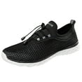 thumbnail image 1 of Siilsaa Womens Shoes Casual Lifestyle Mesh Jogger Sneakers Lace-up Walking Black,7, 1 of 5
