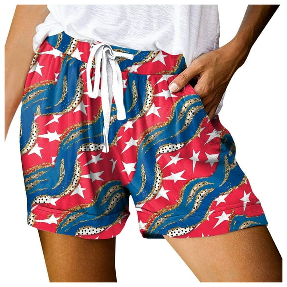 Siilsaa Womens Shorts Casual Women Knit Shorts Summer Fall Beach Music Festival Shorts Navy,S