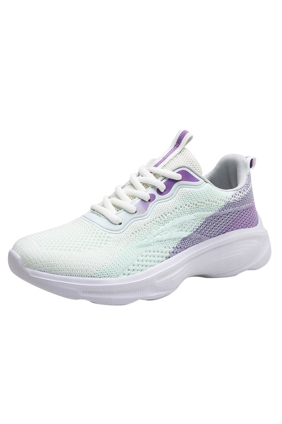 Womens Sneakers Casual Round Toe Thick Sole Lightweight Lace-up Shoes Walking Running Sports Shoes Sneakers B,8