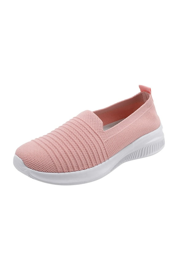 Womens Sneakers Slip On Walking Shoes Breathable Running Shoes Lightweight Mesh Gym Shoes Non Slip Workout Shoes(Pink,9)