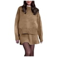 thumbnail image 1 of Siilsaa Womens Sweaters Fall 2024 Oversized Knitted Pullover Sweater Casual Long Sleeve Crewneck Cute Sweaters Khaki,XL, 1 of 5
