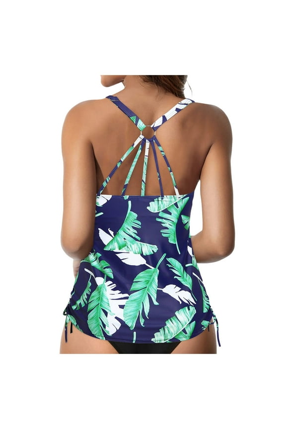 Womens Tankini Swim Top Only Tankini Bathing Suit Tops No Bottom Green,M