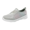 thumbnail image 1 of Siilsaa Womens Walking Sneakers Wide Width Slip-On Sneaker Grey,7.5, 1 of 5