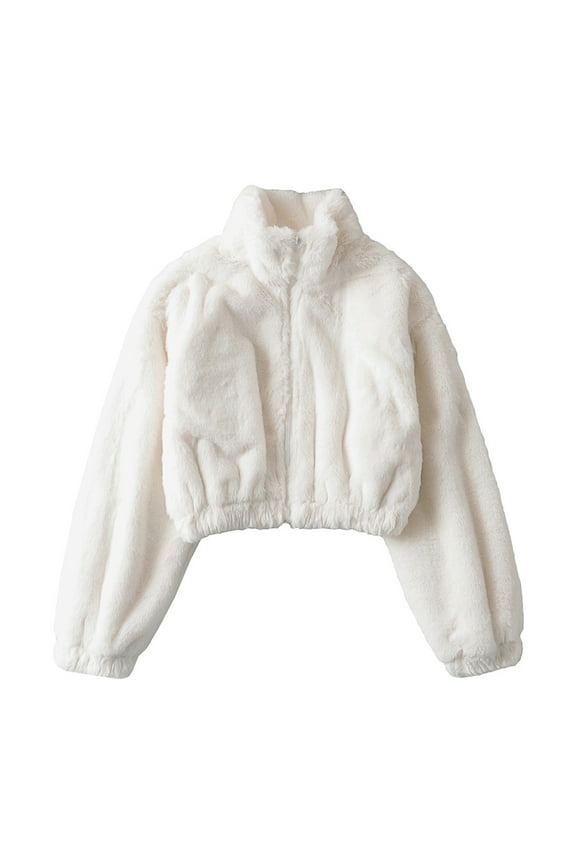 Wool Coats for Women Quilted Puffer Jacket Hooded Long Sleeve Zip Up Winter Coat Lightweight Warm Jackets with Pockets White,M