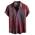 thumbnail image 1 of Siilsaa Workout Shirts Mens Short Sleeve Button Down Shirts 100% Cotton Plaid Men's Casual Button-Down Shirts with Pocket(Red,2XL), 1 of 2