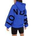 thumbnail image 1 of Siilsaa Zip up Hoodie Women Womens Hooded Sweatshirts Zip Front Women Fashion Solid Blouse Long Sleeve Tops Sweatshirt Pockets Hoodied Dark Blue,S, 1 of 4