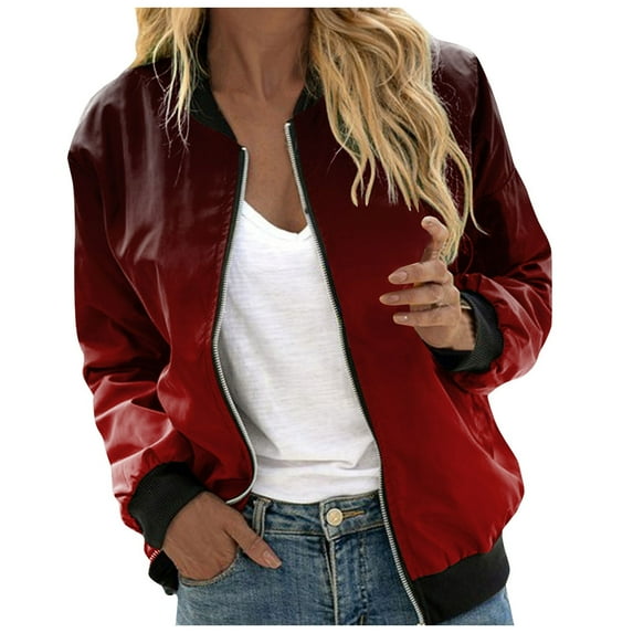 Siilsaa jacket for women waterproof jackets for women Leisure and Fashion Halloween Printed Pocket Zipper Top Coat ,M