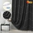 thumbnail image 1 of Siiluminisoy Black Extra Long Shower Curtains, Heavy-Duty Mold/Mildew-Resistant,Water-Repellent, Machine-Washable,Chevron Textured Design,72 x 78, 1 of 9