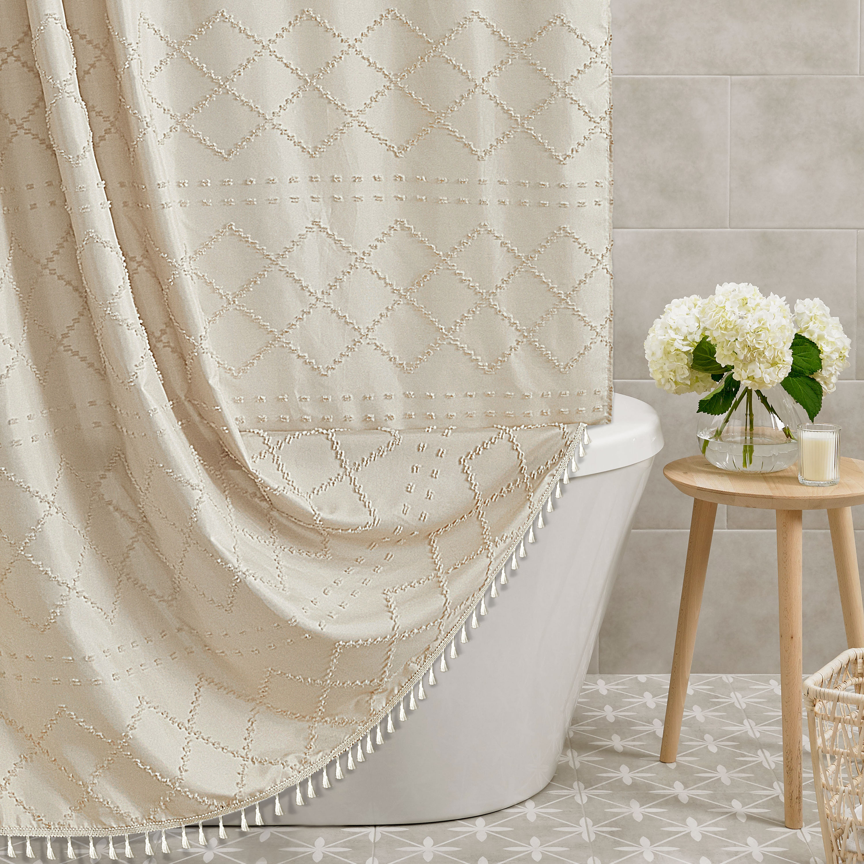 VCNY Home Daphne Embroidered Sheer & Taffeta Fabric Shower Curtains