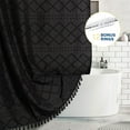 Siiluminisoy Black Shower Curtains,HeavyDuty Mold/MildewResistant