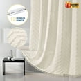 thumbnail image 1 of Siiluminisoy Cream Extra Long Shower Curtains, Heavy-Duty Mold/Mildew-Resistant,Water-Repellent, Machine-Washable,Chevron Textured Design,72 x 78, 1 of 8