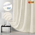 thumbnail image 1 of Siiluminisoy Cream Shower Curtains, Heavy-Duty Mold/Mildew-Resistant,Water-Repellent, Machine-Washable,Chevron Textured Design,72 x 72, 1 of 9