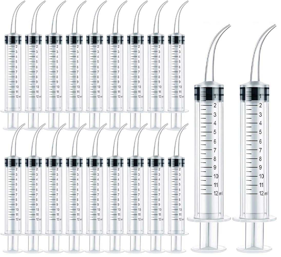 Siisll 20 Pack Dental Plastic Syringe Liquid Measuring Syringes with