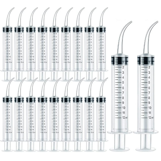 Siisll 20 Pack Dental Plastic Syringe Liquid Measuring Syringes with