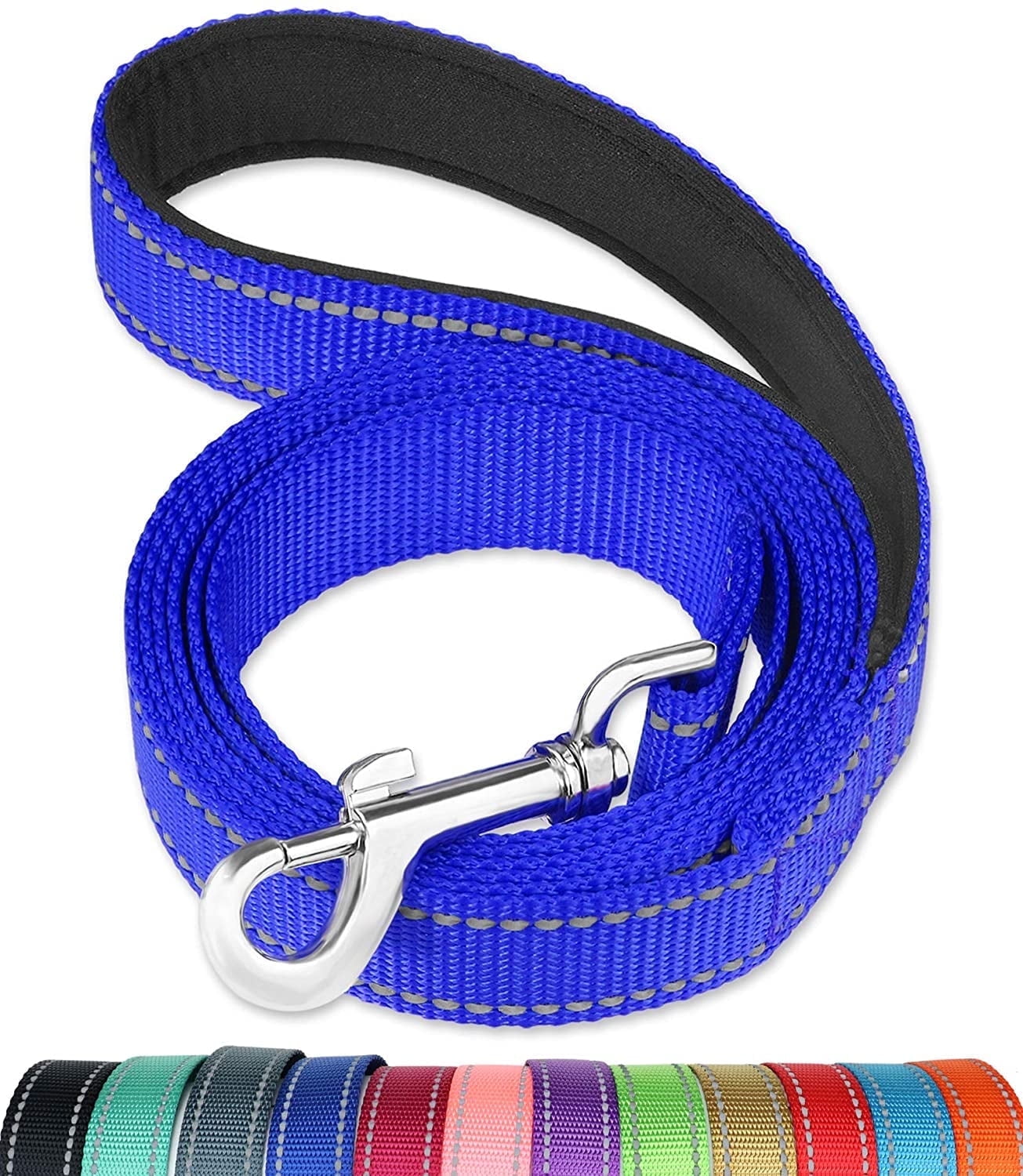 Siisll 6FT Reflective Dog Leash with Soft Padded Handle for Training Leashes,Walking Lead for Large & Medium Dog,1 inch Wide,Royal Blue