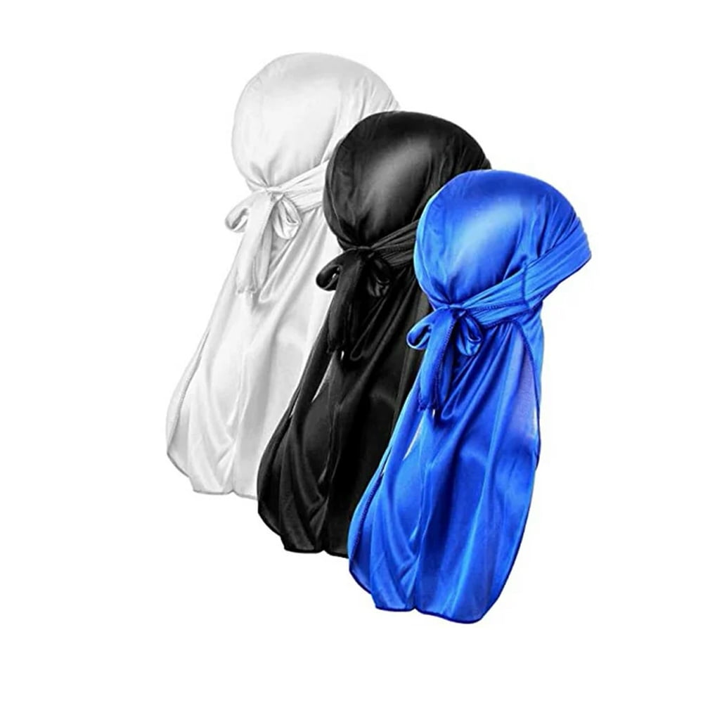 4 Pcs Durags For Men, Silk Durag Mens Du Rags Wave Cap Long Tail