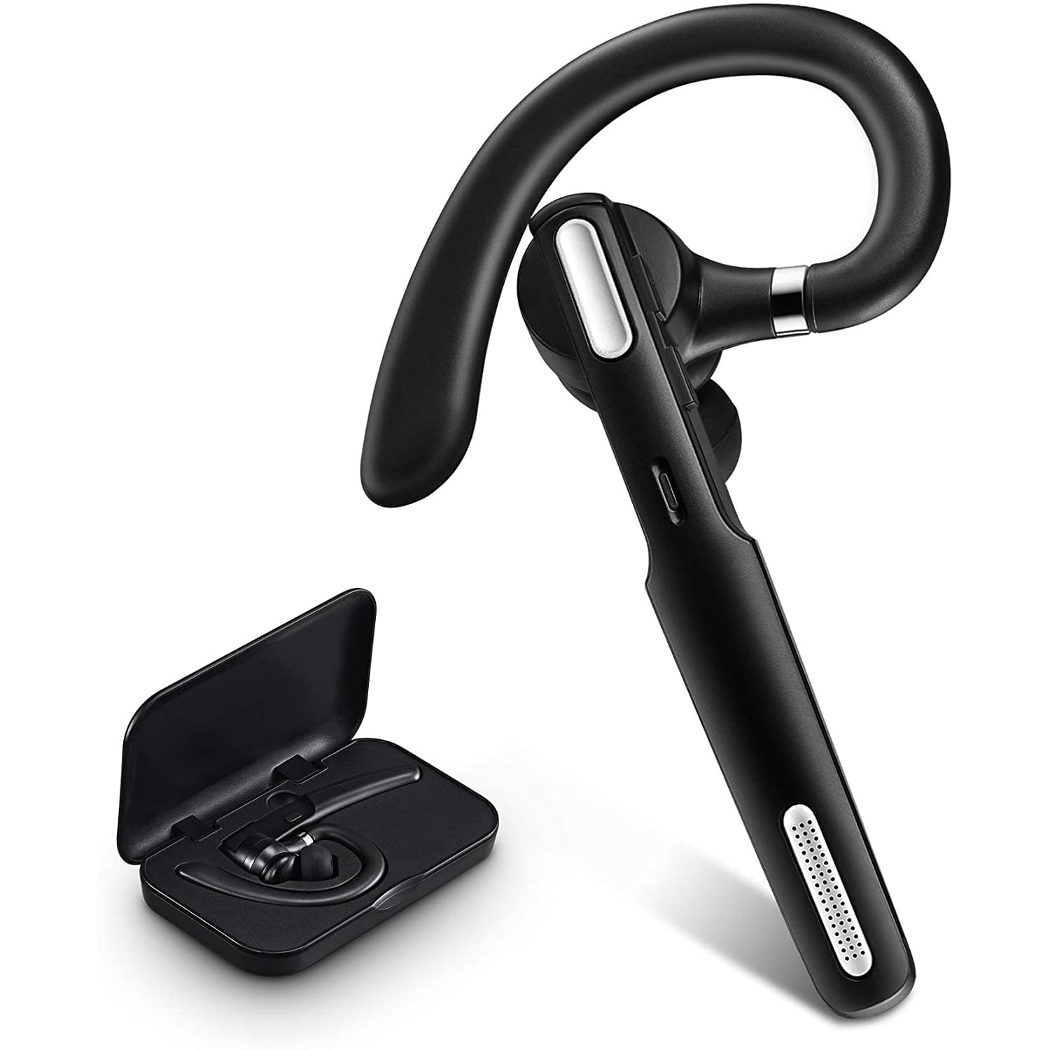 galop aanraken Verbeteren Siivton Bluetooth Headset, Wireless Bluetooth Earpiece V5.0 Hands-Free  Earphones with Built-in Mic for Driving/Business/Office, Compatible with  iPhone and Android (Black) - Walmart.com