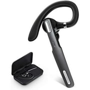 Siivton Bluetooth Headset, Wireless Bluetooth Earpiece V5.0 Hands-Free Earphones with Built-in Mic for Driving/Business/Office, Compatible with iPhone and Android (Gray)