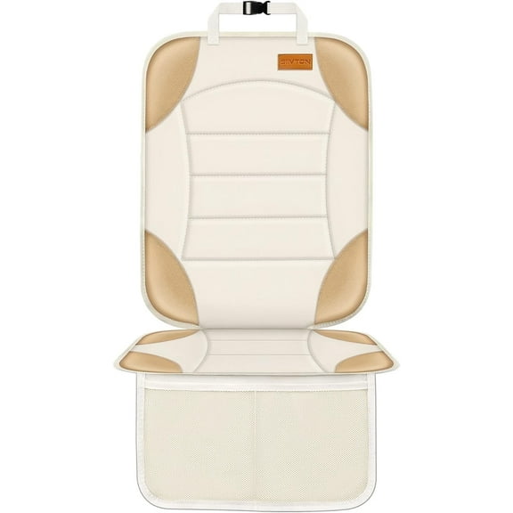 Siivton Car Seat Protector and Cover – Thick Padding to Prevent Indentations, Non-Slip, Waterproof, with 2 Storage Pockets for Child Seat (1 Pack)